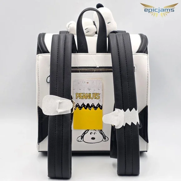 Peanuts Snoopy and Woodstock White & White Buckle Mini Backpack Bag New - Picture 5 of 6